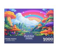 Puzzle Champignon de Fantasy 1000 Pieces pour Adultes,Couleur onirique Un Jeu De Dexérité Très Difficile Puzzle Éducatif Et Stimulant l'art De La Décoration Moderne 38x26cm/1000pcs