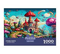 Puzzle Champignon de Fantasy Château avec 1000 Pièces pour Adultes,Paysage onirique Un Jeu De Dexérité Très Difficile Puzzle D'intelligence Un Jeu Cadeau Original 70x50cm/1000pcs