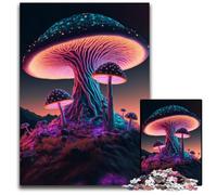 Puzzle Champignon Magique sur Une Colline 1000 Pièces Puzzles en Bois pour Adolescents, Soirée de Jeux en Famille, Idée Cadeau Stimulante 50x75cm/19,68x29,52 Pouces