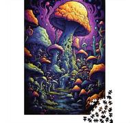 Puzzle Champignons Fantastiques Colorés 100% Carton Recyclé Puzzle en Carton de Qualité Supérieure pour Adultes Enfants Cadeaux d'halloween 1000 pièces (75x50cm)