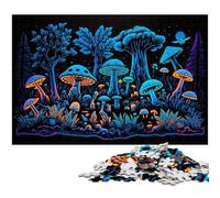 Puzzle Champignons Magiques 1000 pièces pour Adultes, Puzzle en Bois, Divertissement Relaxant, Cadeau de Noël idéal et décoration d'intérieur 50x75cm / 19,68x29,52 Pouces