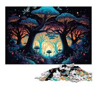 Puzzle Champignons Magiques 1000 pièces pour Adultes Puzzles pour Adultes Idéal pour Les Amoureux, Cadeau Parfait pour Noël, Nouvel an, Saint-Valentin 50x75cm / 19,68x29,52 Pouces