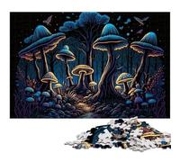 Puzzle Champignons Magiques 1000 pièces Puzzles en Bois pour Adultes Casse-tête Stimulant - Jouet Relaxant pour Adolescents 50x75cm / 19,68x29,52 Pouces