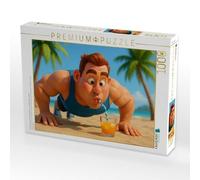 Puzzle · Chaque Pompe est Une Petite récompense - Bodybuilders sur la Plage | 1000 pièces · Format assemblé 64 × 48 cm · CALVENDO Puzzle