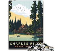 Puzzle Charles River MA pour Adultes et Adolescents, 2000 pièces, Jeu éducatif, Jouet de défi, idéal comme Cadeau pour Toute la Famille (70x100cm)