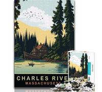 Puzzle Charles River MA pour Adultes et Adolescents, Jeu Stimulant et Jeu Familial idéal comme Cadeau pour Toute la Famille 50x75cm
