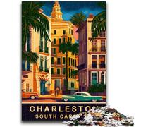 Puzzle Charleston, Caroline du Sud, 1000 pièces pour Adultes et Adolescents, Cadeau d'anniversaire pour Tuer Le Temps, décoration Murale pour 14 Ans et Plus (1000 pièces, 26x38cm)