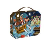 Janod - Puzzle Enfant Chasse au Trésor 36 Pièces - Jeu Educatif Motricité Fine et Concentration - Valisette Poignée - Fabriqué en France - Certifié FSC - Encres Végétales - Dès 4 ans, J02614