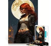 Puzzle Chasseuse Nocturne 1000 Pièces Jeu d'Éveil et de Détente Pièce de Collection Art Découpée avec Précision (38x52cm)