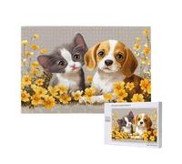 Puzzle Chat 1000 Pièces Adultes, Puzzles Classiques Art Chien avec Boîte d'emballage et Photos de Référence, Relaxation/Soulagement du Stress/Jeux Amusants, DIY Creatif Cadeau pour Femme 2T-945