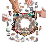 Puzzle Chat - 135 Pièces de Jouets en Bois Mignons et Drôles | Casse-Tête Créatifs en Forme d'animal - pour Éducation Divertissement Garçons Filles Amateurs d'animaux Maison Intérieur École