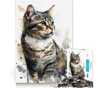 Puzzle Chat à Poil Dur américain 1000 pièces pour Adultes Jeu de mémoire Amusant Découpe Experte Activité relaxante à Faire en Groupe à l'intérieur (38x26cm)