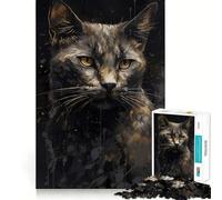 Puzzle Chat American Shorthair pour Adolescents 1000 pièces Jeu Stimulant l'esprit Pièces nettes et sans bavures Facile à Apprendre Plaisir en Famille (38x52cm)
