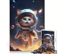 Puzzle Chat Astronaute de l'espace 1000 Pièces pour Adolescents Développement de la Capacité Analytique et Loisirs Conscience Assemblage Solide Cadeau de Vacances (50x75cm)