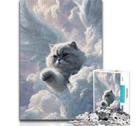 Puzzle Chat avec Ailes 1000 Pièces pour Adultes, Jeu Familial Anti-Stress, Défi Difficile, Cadeaux Secrets du Père Noël 38x26cm