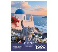Puzzle Chat British Shorthair 1000 Pièces pour Adultes Et Enfants, Défi Cérébral Et Jeu Complexe, Puzzles Église, Home Decor, Idée Cadeau 38x26cm/1000pcs