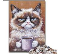 Puzzle Chat Buvant du café, 2000 pièces pour Adolescents, à partir de 14 Ans Un Plaisir en Famille idéal comme Cadeau pour Toute la Famille (70x100cm)