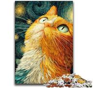 Puzzle Chat Ciel Étoilé 1000 Pièces pour Adultes et Adolescents, Aide Le Cerveau à Exercer, Jouets Addictifs pour Cultiver la Patience, Superbe Cadeau (50x75cm)