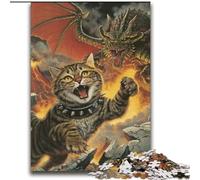 Puzzle Chat Contre Dragon 2000 pièces pour Adultes et Adolescents, idéal pour Les soirées Jeux, Jouet coloré à Offrir (70x100cm)