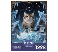 Puzzle Chat de forêt norvégien De 1000 Pièces pour Adultes,Scène de Glace et de Neige Un Jeu De Dexérité Très Difficile Puzzle Jeu D'intelligence l'art De La Décoration Moderne 70x50cm/1000pcs