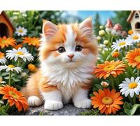 Puzzle Chat de Jardin Daisy de 2000 Pièces pour Adultes, Puzzles 2000 pièces Adultes, Jigsaw Puzzle d'art pour Défi, Puzzles Coloré à Faire soi-même pour la Décoration de la Maison