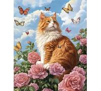 Puzzle Chat de la roseraie de 90 Pièces pour Adultes, Puzzles 90 pièces Adultes, Jigsaw Puzzle d'art pour Défi, Puzzles Coloré à Faire soi-même pour la Décoration de la Maison
