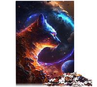 Puzzle Chat Dieu de l'univers 1000 pièces Jeux éducatifs Les Puzzles en Carton sont idéaux comme Cadeaux pour Toute la Famille et Les 26x38 cm