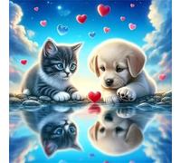 Puzzle Chat du lac Dog de 200 Pièces pour Adultes, Puzzles 200 pièces Adultes, Jigsaw Puzzle d'art pour Défi, Puzzles Coloré à Faire soi-même pour la Décoration de la Maison