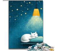 Puzzle Chat Endormi 1000 pièces pour Adultes et Adolescents, Jouets éducatifs, Jeux Anti-Stress, Cadeaux du Père Noël Secret pour Les Enfants de 14 Ans et Plus (50x75cm)