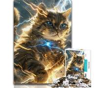 Puzzle Chat Fantastique 1000 Pièces pour Adultes, Jeu Familial Anti-Stress, Défi Difficile, Cadeaux Secrets du Père Noël 38x26cm
