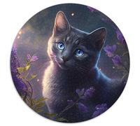 Puzzle Chat Fantastique 1000 Pièces pour Adultes Puzzle Rond 1000 Pièces Jeu Créatif Familial et Décoration d'Intérieur, Cadeau de Noël Idéal pour Adolescents 67,5x67,5cm