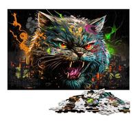 Puzzle Chat Fantastique 1000 Pièces pour Adultes, Puzzles pour Adultes, Décoration Maison DIY, Jeu de Casse-Tête 26x38cm / 10,23x14,96 Pouces