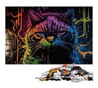 Puzzle Chat Fantastique 1000 pièces Puzzle Impossible pour Adultes Idéal pour Adolescents et Collectionneurs, Cadeau de Voyage, Activité Familiale 26x38cm / 10,23x14,96 Pouces