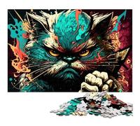Puzzle Chat Fantastique 1000 pièces Puzzles en Bois pour Adultes Casse-tête Stimulant - Jouet Relaxant pour Adolescents 50x75cm / 19,68x29,52 Pouces