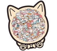 Puzzle Chat,Forme Animale en Bois Interactive - Puzzle en Bois en Forme De Chat | pour Vacances Nouvel an La Maternelle Anniversaires Garçons Filles Adolescents Femmes Hommes