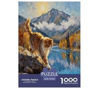 Puzzle Chat German Rex 1000 Pièces pour Adultes Et Enfants, Jeu De Famille, Casse-tête Rivage Boisé, DéCoration, Cadeau Anniversaire 70x50cm/1000pcs