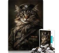 Puzzle Chat Guerrier 1000 pièces pour Adultes et Adolescents, Jeux éducatifs, décoration d'intérieur, à Offrir en Cadeau à Toute la Famille (75x50cm)
