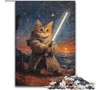 Puzzle Chat Guerrier 1000 pièces pour Adultes et Adolescents, Jouet éducatif et décompressant pour Anniversaire et Noël (Taille 26x38cm)