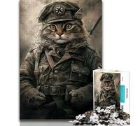 Puzzle Chat Guerrier 1000 pièces pour Adultes, Jeu éducatif, défi, décoration d'intérieur Unique, Cadeaux 38x26cm