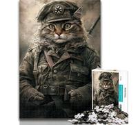 Puzzle Chat Guerrier 1000 pièces pour Adultes, Jouet éducatif et décompressant, idéal comme Cadeau, 50x75cm