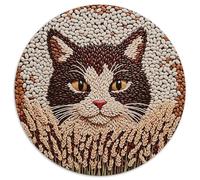 Puzzle Chat Head 1000 Pièces pour Adultes Enfants Jeu ÉduChatif Puzzle Grain Collage Tête de Chat Cadeau Adulte DéCoration 1000pcs (67.5x67.5cm)