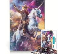Puzzle Chat Licorne fantaisiste 1000 pièces à reconstituer Jeu Amusant Technologie de découpe Laser avancée Jouet d'intérieur pour Les fêtes (50x75cm)