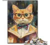 Puzzle Chat lisant 1000 pièces pour Adolescents, Jeu Stimulant et interactif Parent-Enfant (50x75cm)