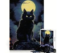 Puzzle Chat Loup-Garou à la Pleine Lune pour Adolescents, 1000 pièces, Concentration, détente, Loisirs, Assemblage Facile, (50x75cm)