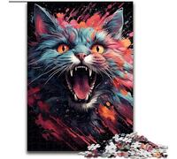 Puzzle Chat Magique coloré et étonnant pour Adolescents, 1000 pièces, Cadeau Amusant pour Les Vacances et Le soulagement du Stress (26x38cm)