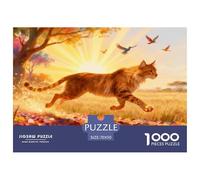 Puzzle Chat Maine Coon 1000 Pièces pour Adultes Et Enfants, Jeu De Famille, Casse-tête Pétales de Prairie, Décoration Intérieure, Cadeau Adulte 70x50cm/1000pcs