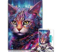 Puzzle Chat Mécanique 1000 Pièces pour Ados et Adultes, Jouet Éducatif Idéal comme Cadeau pour Toute la Famille 50x75cm