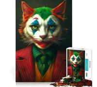 Puzzle Chat Méchant 1000 Pièces Jeu d'adresse créatif Découpe Nette Composants Robustes Idéal pour Les Voyages pour Les Cerveaux (38x26cm)