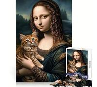 Puzzle Chat Mona Lisa pour Adolescents 1000 pièces, défi Intelligent, évasion reposante, Verrouillage Fin, Joli Cadeau (50x75cm)