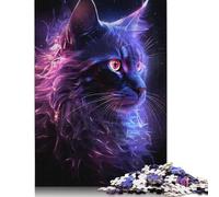 Puzzle Chat Mystique pour Adultes et Adolescents 1000 Pièces Puzzles en Papier pour Adolescents Cadeaux Jeu de Casse-Tête 1000pcs (75x50cm)
